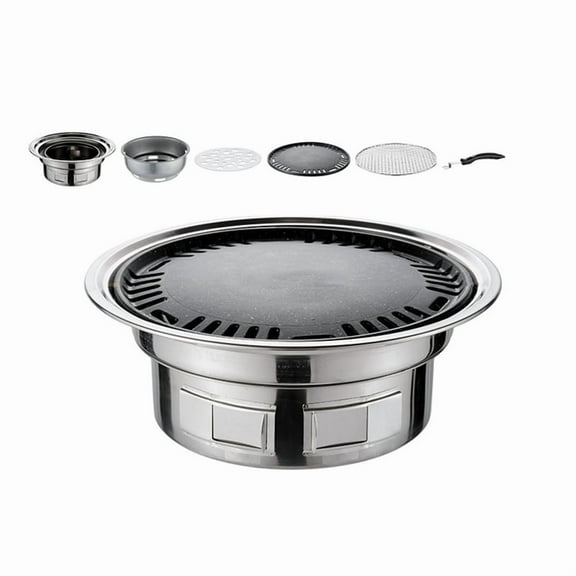 13 Inch Korean BBQ Grill Multifunctional Charcoal Barbecue Grill Portable Charcoal Stove for Camping Picnic Indoor