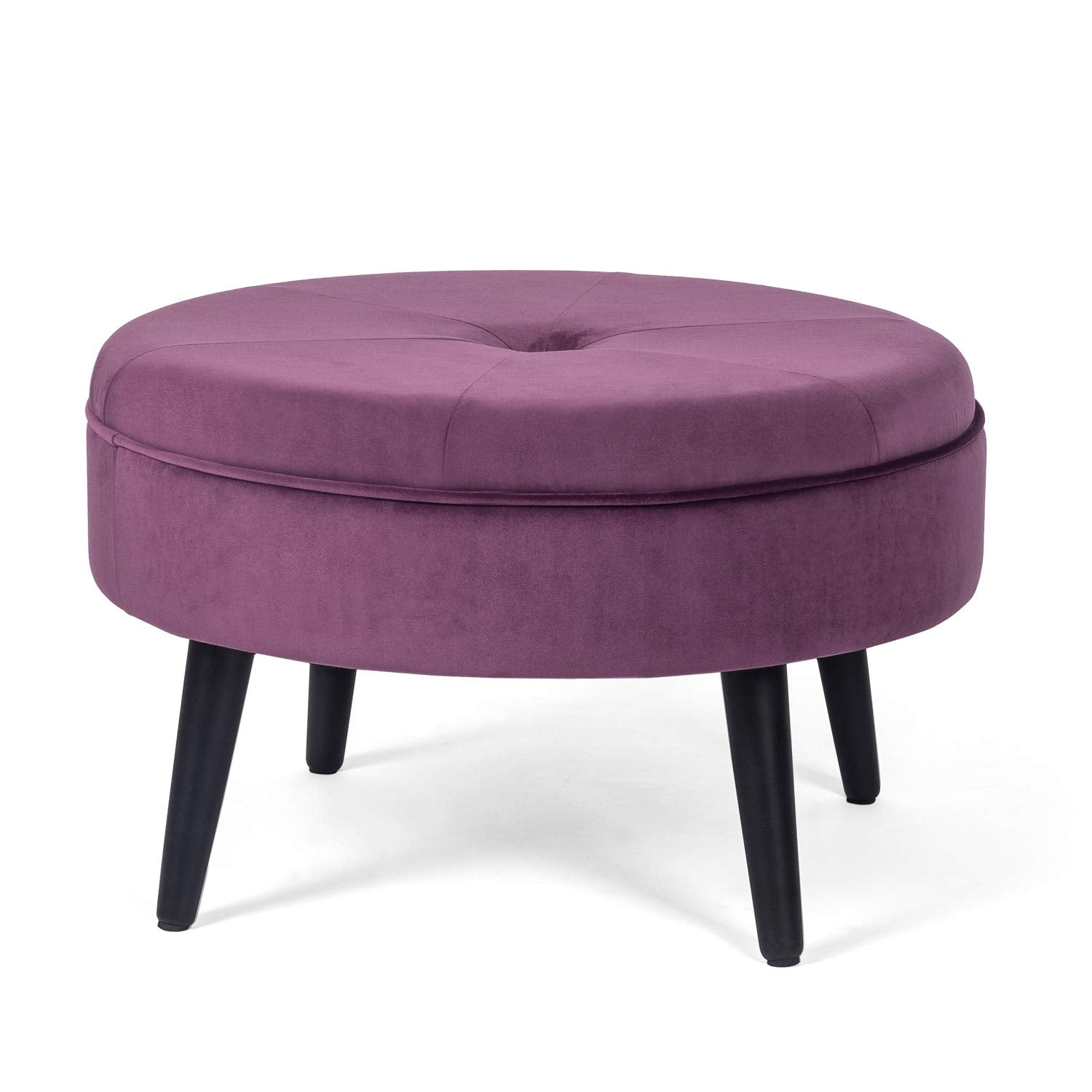 Photo 1 of ***PARTS ONLY NON-REFUNDABLE** READ NOTES**Homebeez Single Button Tufted Round Velvet Cocktail Coffee Table Ottoman Purple