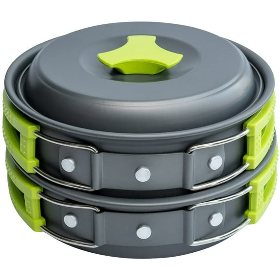 Camping Cookware Mess Kit for Backpacking Gear – Camping Cooking Set - Camping Pots and Pans Set - Backpacking Stove/Portable Stove Compatible - Camp Kitchen Equipment Accessories Pot 1 Liter Pot