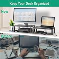 thumbnail image 3 of Baicccf ?2 Pack Monitor?stands Risers,?3 Height Adjustable Monitor?riser For Laptop, Printer, Imac, Pc, Premium Metal Monitor?stand?riser For 2 Monito, 3 of 5
