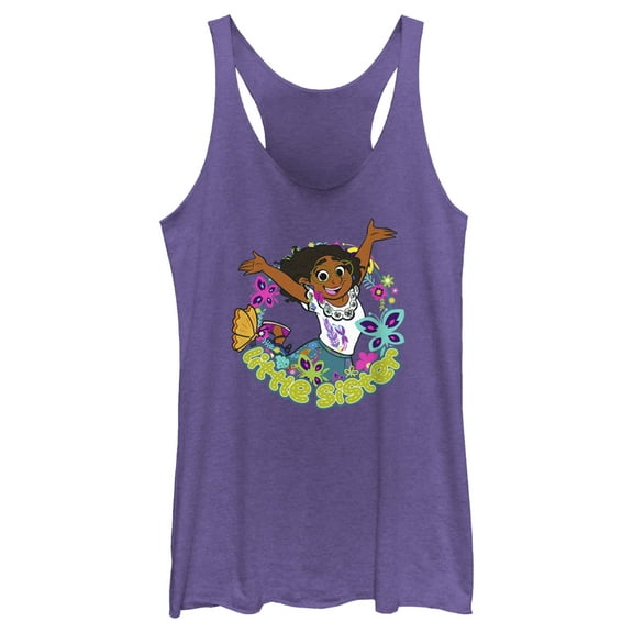 Women's Encanto Mirabel Little Sister Jump Racerback Tank Top Purple Heather Small