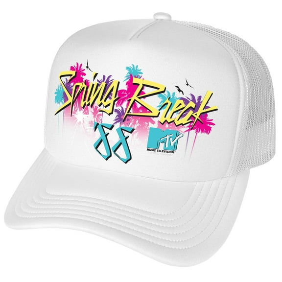 MTV - Logo MTV Spring Break '88 Foam Snapback Trucker Hat - Unisex for Men and Women