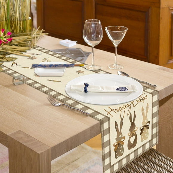 Boovnll Easter Decor, Table Runner Easter Holiday Decoration Table Runner Linen Print Living Room Table Coffee Table Decoration Tablecloth, Easter Decorations, Easter Decorations for Home