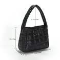 thumbnail image 5 of Moontgen Quilted Women Handbag Fashion Plaid Cotton Tote Bag Portable for Travel (Black), 5 of 9