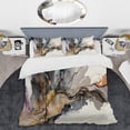 thumbnail image 2 of Designart "Jazz-inspired Grayscale Rhythms I" Abstract Liquid Ink Bedding Covert Set - Modern Black Abstract Bed Set With 1 Sham, 2 of 6
