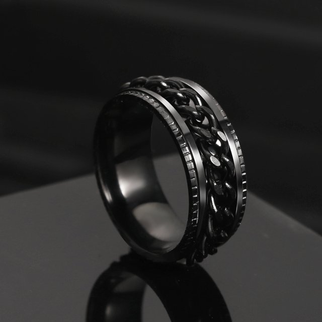 Nuevo anillo de pareja giratorio de acero inoxidable genial, cadena giratoria de alta calidad, anillos giratorios para mujer, hombre, joyería Punk, regalo de fiesta Tan Jianjun unisex
