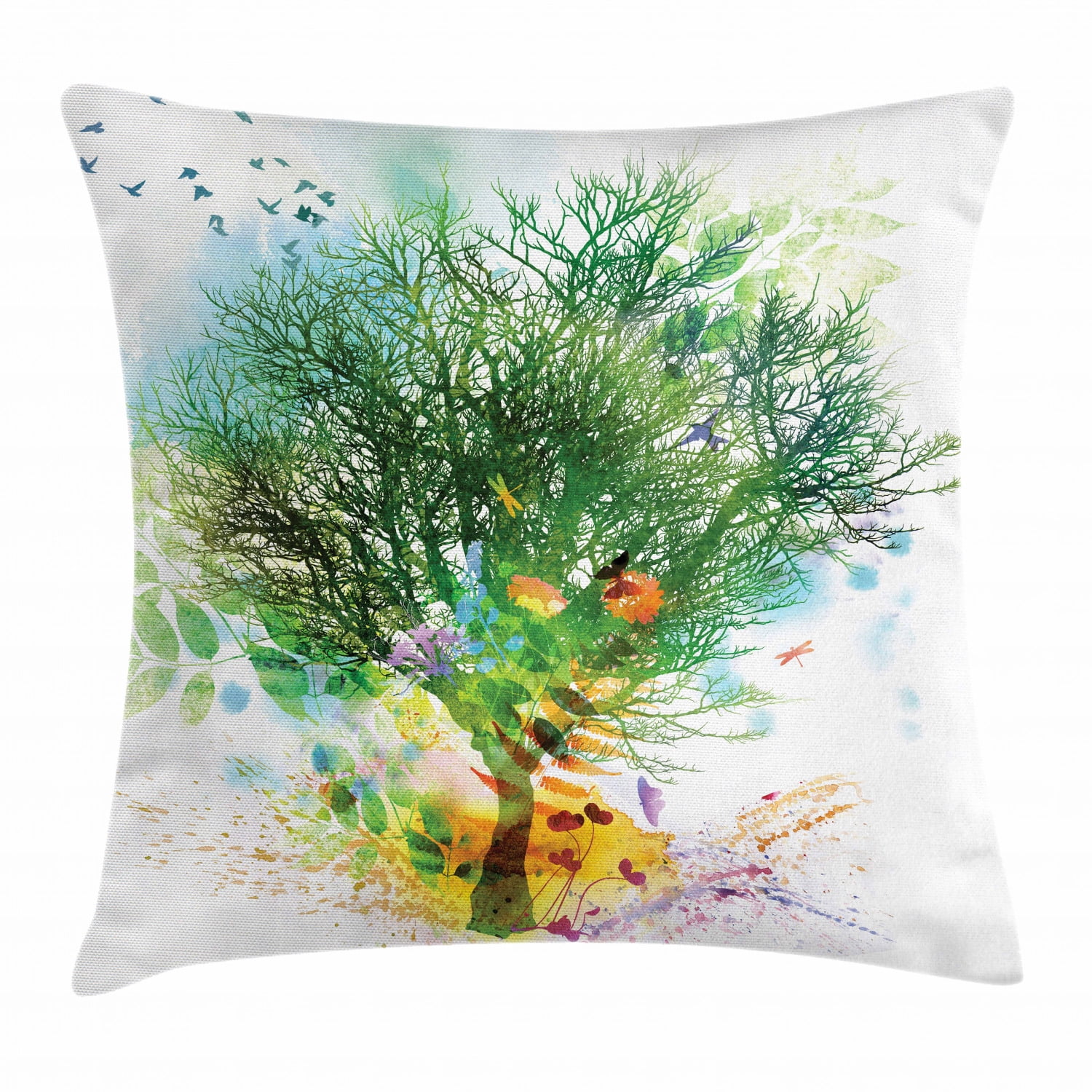 Spring Throw Pillow Cushion Cover, Multiple Exposure Technique of