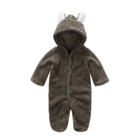 

Utoimkio Little Girl Jumpsuit Clearance Toddler Baby Boys Girls Color Plush Cute Bear Ears Winter Keep Warm Jumpsuit Romper