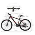 thumbnail image 2 of Campingsurvivals 21 Speed Mountain Bikes, with 26 inch Wheels and Dual Disc Brakes, Red/Black, 2 of 7