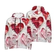 thumbnail image 4 of Zufioo Textured Heart Abstract Art Design Fleece Comfortable Hoodie for Mens,Sweatshirt for Men,Pullover Hooded Sweatshirt for Men -Medium, 4 of 5