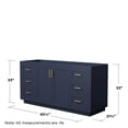thumbnail image 4 of Wyndham Collection Miranda 66" No Sink Wood Single Bathroom Vanity in Blue/Gold, 4 of 5