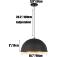 thumbnail image 3 of Simple Semicircle Metal Pendant Lamp for Dining Room, Retro Industrial Style Dome Pendant Light Fixture for Kitchen Island, Vintage Rustic Farmhouse Pendant Lighting for Bedroom, 3 of 7