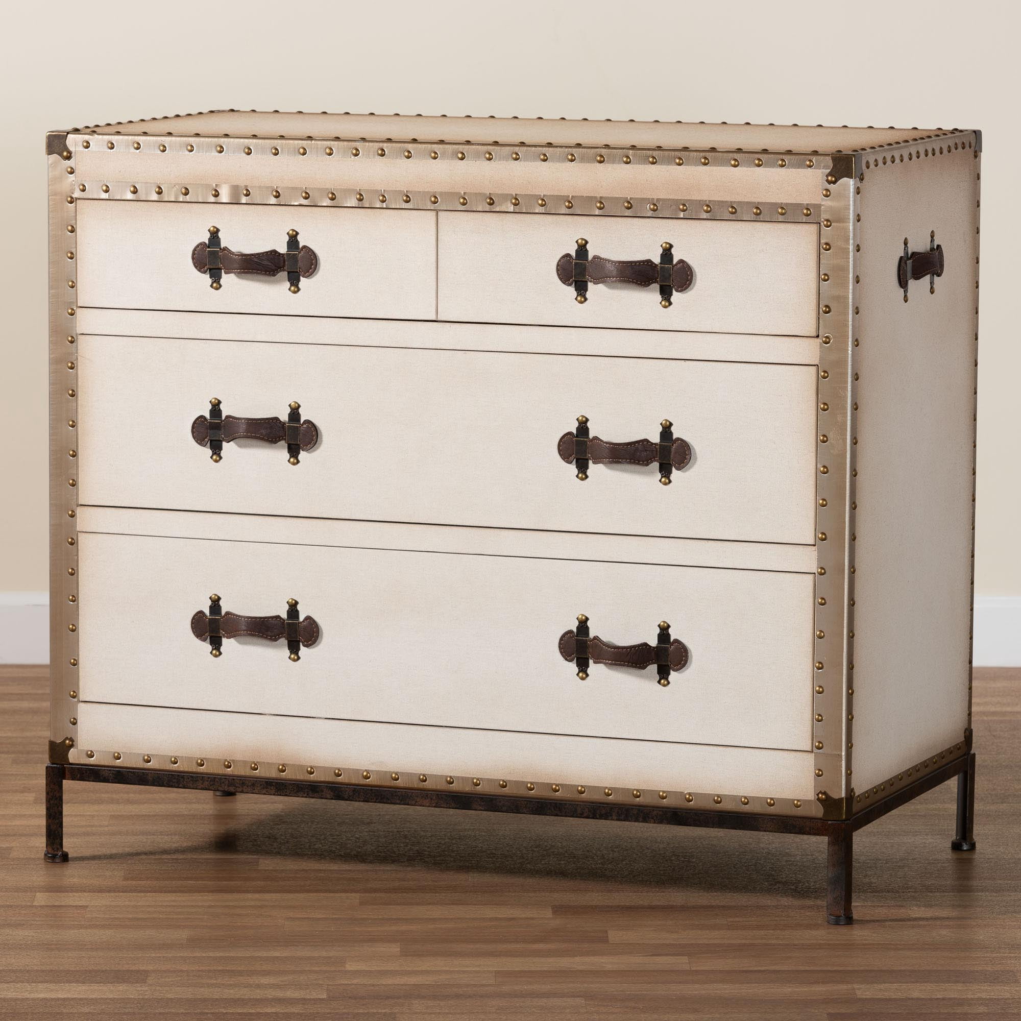 Baxton Studio Benton Vintage Storage Cabinet, 4-Drawer, Black