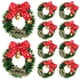 thumbnail image 1 of 10 Uds. Corona de árbol de Navidad, Mini coronas de juguete, corona colgante para Navidad, 1 of 7