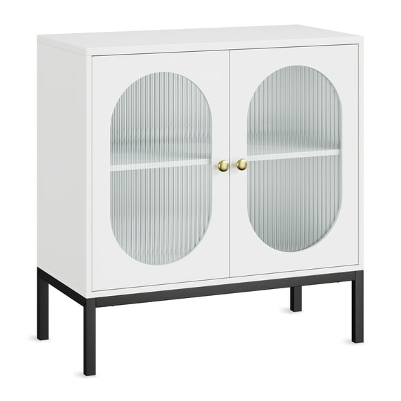 Gabinete Buffet de Ratán con Puertas y Estantes, Mueble Decorativo para Sala y Entrada