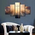 thumbnail image 4 of TISHIRON 5PCS Framed Christian Theme Canvas Wall Art Set,50"x24" Jesus Crucifix Dawn Dawns Wall Canvas Art Decor, 4 of 7