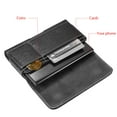 thumbnail image 3 of For TCL A3 /TCL A3X Universal Horizontal Cell Phone Leather Pouch Holster Carrying Case with Credit Card Slots & Belt Clip Loop (Size 5.7") - Black, 3 of 8