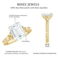 thumbnail image 5 of Rosec Jewels Moissanite Emerald Cut Engagement Ring 2 Ct - 7X9 mm - Celtic Knot Ring - D-VS1 Quality Certified, 10K Yellow Gold, US 5.00, 5 of 9