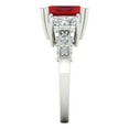 thumbnail image 3 of 4.27 ct Emerald Cut Simulated Ruby 3 Stone 14K White Gold Womens Engagement Ring, 3 of 5