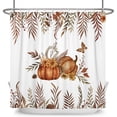 thumbnail image 6 of Fall Pumpkin Pine Floral Shower Curtain,Polyester Waterproof Bathroom Decor Set With Hooks,72 W x72 H Inch, 6 of 7