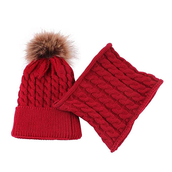 Details about   Toddler Baby Kids Boy Girl Winter Warm Knitted Beanies Cap Scarf Hat Set Earflap 