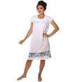 thumbnail image 2 of Women's Floral Polka Dot Cap Sleeves Embroidery Lace Nightgown , Regular Size Medium, Blue Color, 2 of 5