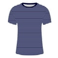 thumbnail image 5 of Awdenio Mens T-shirt Striped Casual Print Fashion Shirt Printed Short Sleeve Round-Neck Top for Stylish Casual Wear,Size M-4XL, 5 of 5