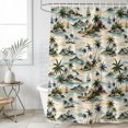 thumbnail image 4 of Coastal Palm Trees Bathroom Shower Curtains with 12 Hooks Polyester Waterproof Shower Curtain for Stalls and Bathtubs Summer Ocean Sailboat Nautical Scene Decorative Bathroom Curtain 54x78 Inches, 4 of 9