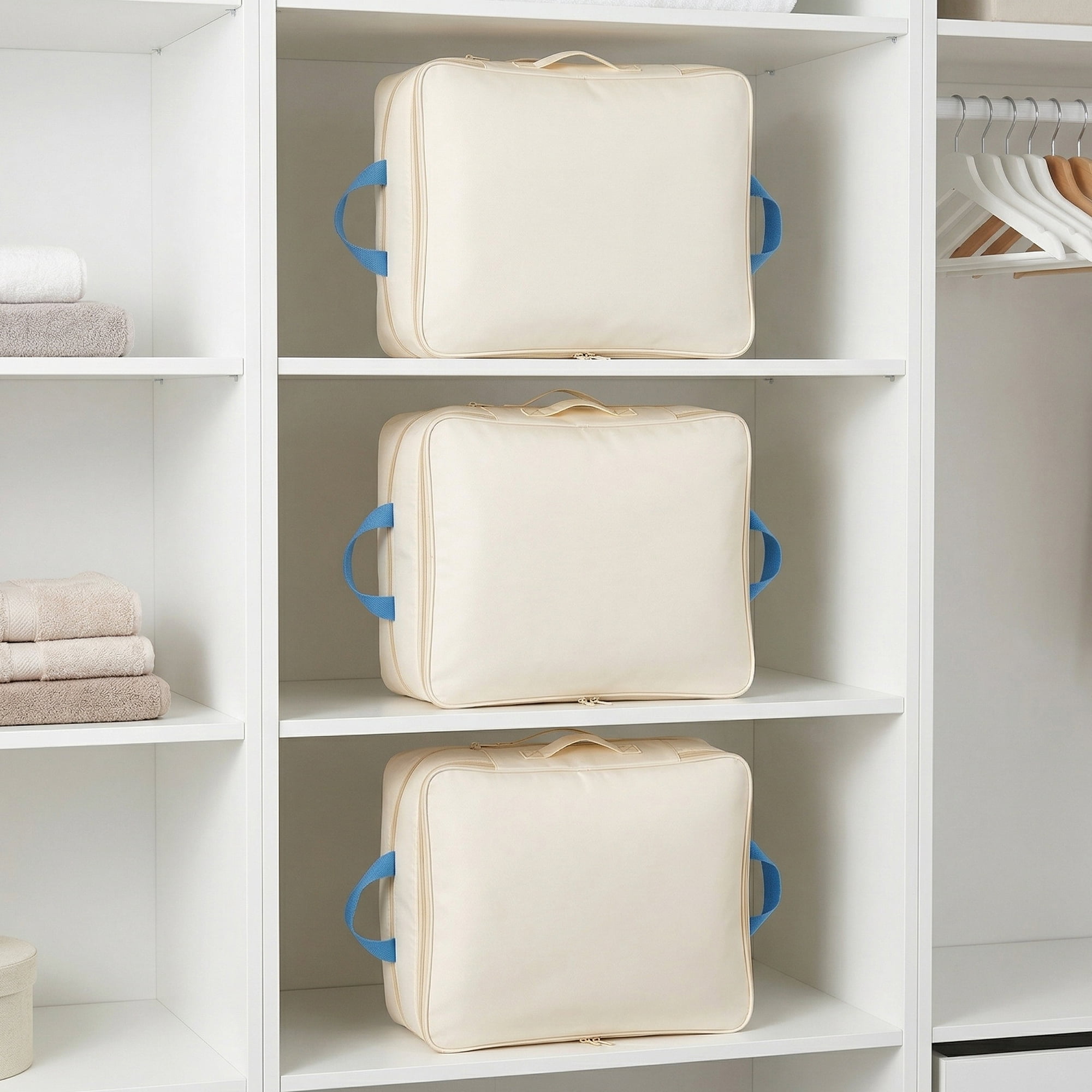 Unique Bargains Clothes Storage Bags for Organizing Bedroom White 23.6"x19.7"x15.7"