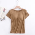 thumbnail image 2 of Débardeurs pour Femmes & T-Shirt à Manches Courtes avec Coussinet de Poitrine Soutien-Gorge Semi-Manches Pyjama, 2 of 3