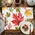 thumbnail image 4 of Maple Leaf Placemats Set of 6 Fall Thanksgiving Heat Insulated Linen Place Mats, Washable Stain-Proof Table Mats for Dining Tables Holiday Decor 13x19inch, 4 of 9