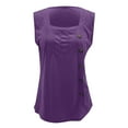 thumbnail image 4 of Loose Fit Square Collar Tank Top - Pleated Dovetail Design, Stretchy Fabric, Layering Camisole, 4 of 4