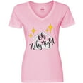thumbnail image 3 of Inktastic Oh Holy Night Christmas Nativity with Yellow Stars Women's V-Neck T-Shirt, 3 of 5