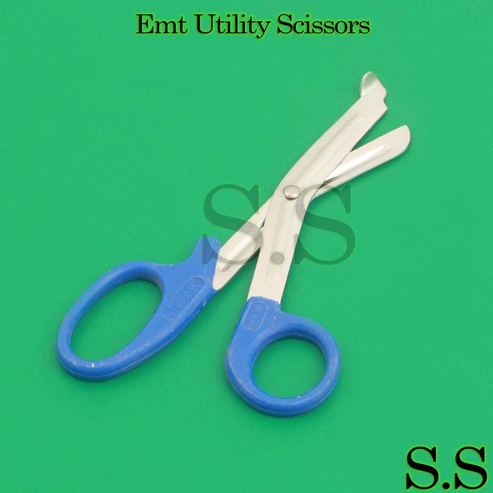10 Pcs New Blue Utility Scissors 5.5" Multi-Purpose Diy Ems Emt Universal Shears