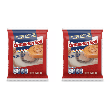 Mrs Baird s Glazed Cinnamon Roll Individually Wrapped 5 oz pack of 2 Glazed Cinnamon Roll Individually Wrapped Mrs Baird s Cinnamon Roll Sweet Snacks Pack of 2