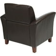 thumbnail image 3 of Office Star Products Mocha Bonded Leather Breeze Club Chair With Cherry Finish Legs. Rated For 300 Lbs. Shipped Semi K/D., 3 of 4