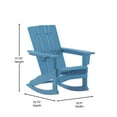 thumbnail image 5 of Emma + Oliver Set of 2 Adirondack Rocking Chairs with Cup Holders, Weather Resistant HDPE Adirondack Rocking Chairs in Blue, 5 of 12