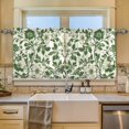thumbnail image 2 of Yayeee Kitchen Curtains Tier Set of 2 Light Filtering 57"x24" Over Sink Window Panels, Green Floral, 2 of 7