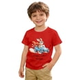thumbnail image 1 of GDREDA T-Shirt à Manches Courtes en Dessin Animé pour Garçons Léger et Respirant Haut d'Été Rouge, 5-6 Ans, 1 of 7