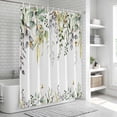 thumbnail image 5 of Eucalyptus Shower Curtain Set - 72" x 78" Washable Bathtub Curtain with 12 Hooks, Sage Green Botanical Weeping Leaf Waterproof Fabric Stall Shower Curtains for Bathroom/Bathtub Décor, 5 of 6
