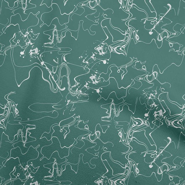 oneOone Cotton Flex Green Fabric Abstract Craft Projects Decor Fabric Printed By The Yard 40 Inch Wide