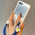 thumbnail image 7 of for Galaxy Z Flip 6 Case with Cute White Flower Wristband, Anti-Yellowing Kawaii Hard PC Shell Ultra Thin Shockproof Cover Phone Cases (White,Flip 6), 7 of 7