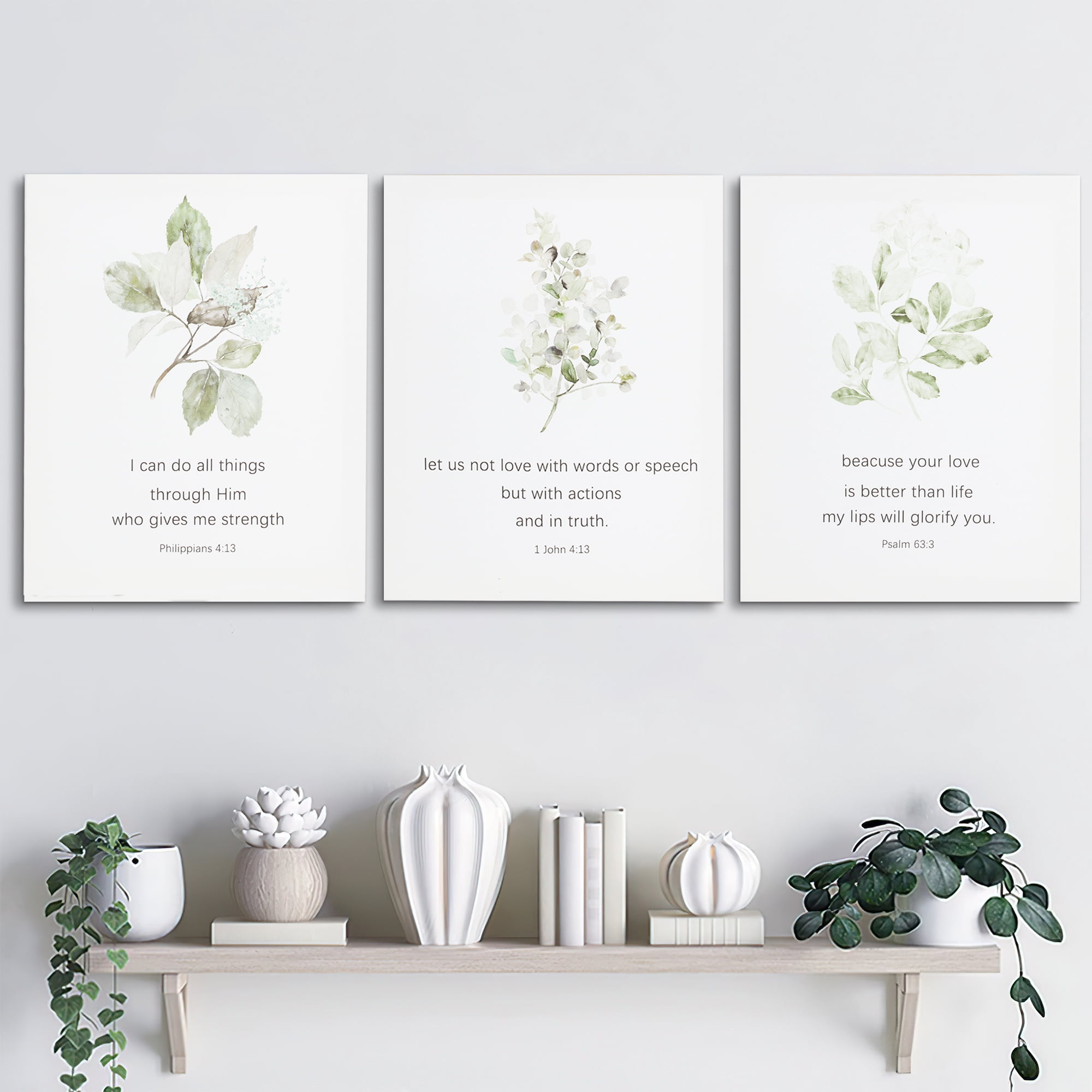 10"x8" Set of 3 Canvas Wall Art Modern Home Decorations Print Painting -Bible
