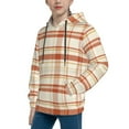 thumbnail image 2 of KLL Unisex Kids Boys Girls Hooded Pocket Pullover Hoodies-Minimalist plaid, 2 of 5
