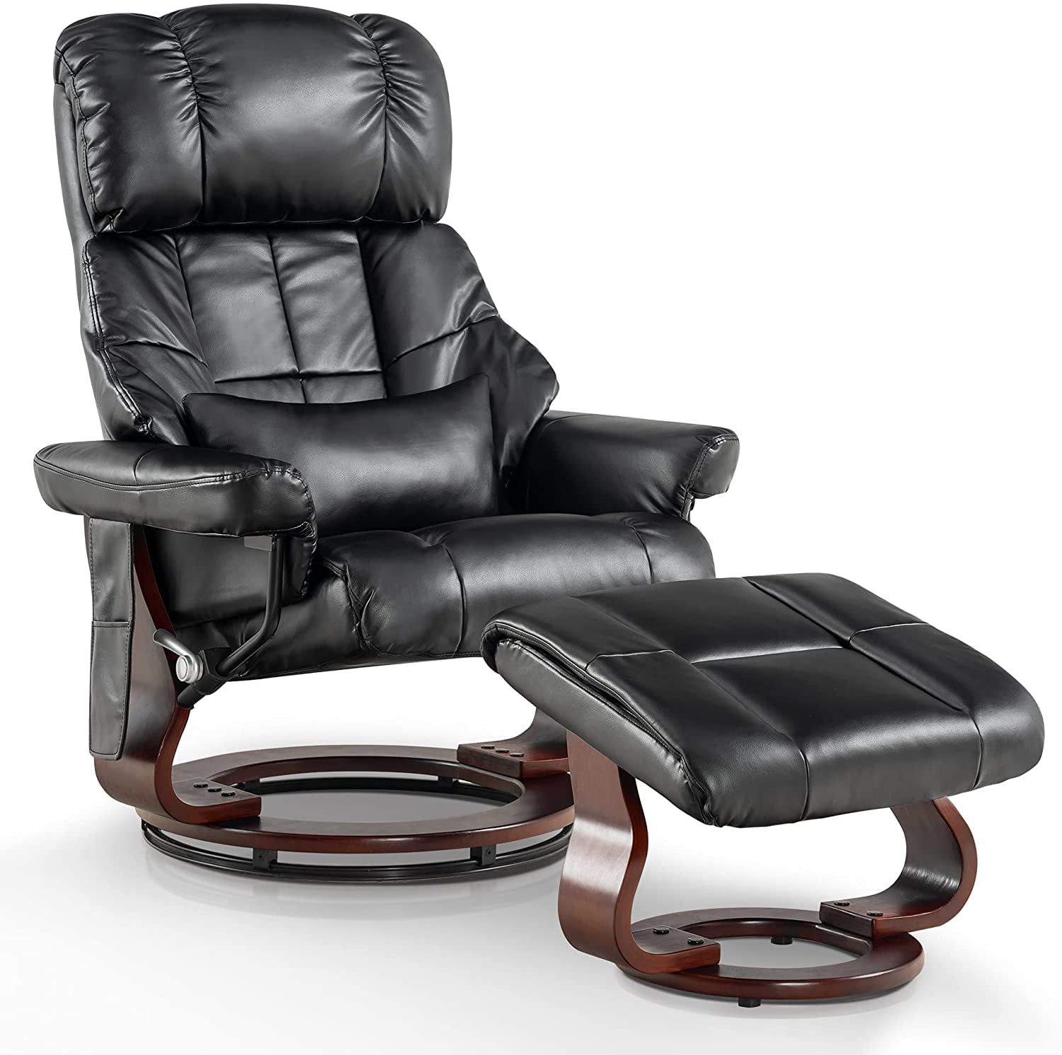 Mcombo Recliner With Ottoman Reclining, Contemporary Modern Leather Benchmarks