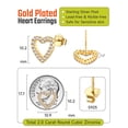 thumbnail image 4 of Just Being Cute Hollow Heart Earrings for Women 14K Gold Plated White Zircon Stud Earrings Birthday Valentines Day Jewelry Gifts Her Girlfriend Wife Adults Age Ideas, 4 of 9
