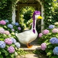 thumbnail image 6 of AuroraX Goose Clothes for Porch Goose Goose Outfit for Cement Goose 19 inch 17 inch with Wig Yard Funny Hairpiece Outdoor Porch Goose Accessories Purple, 6 of 6