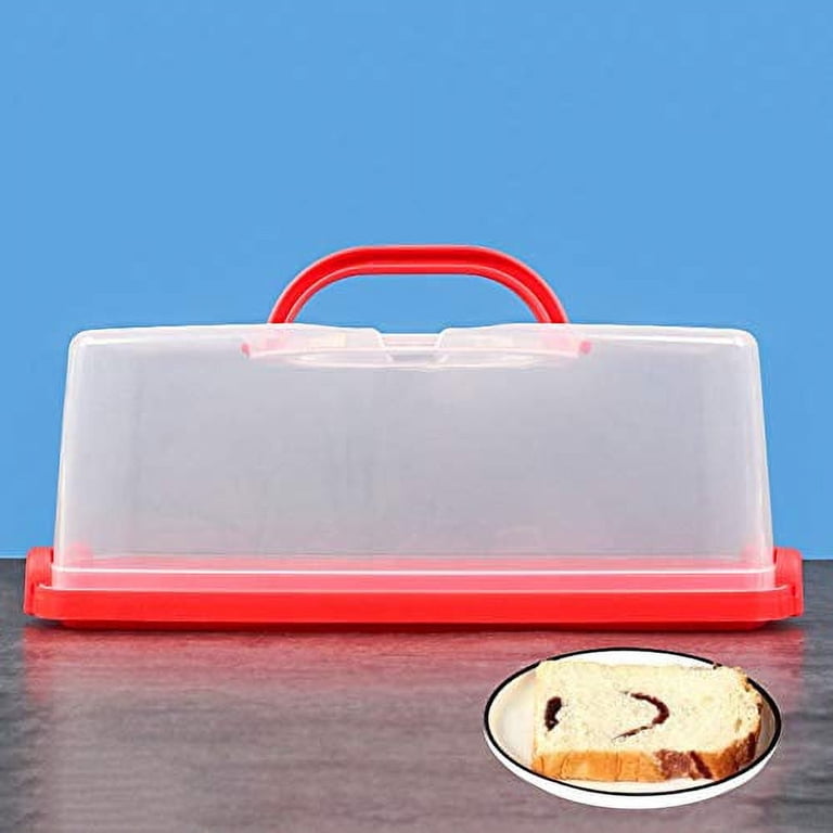 ATRDTO Portable Bread Box with Handle, Red photo 2