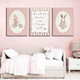 thumbnail image 3 of 3Pcs Bunny Nursery Canvas Wall Art Pink Baby Girl Nursery Wall Decor Pictures Cute Rabbit Posters Prints for Toddler Girl Room Playroom Bedroom Home Decoration 12x16in, 3 of 7