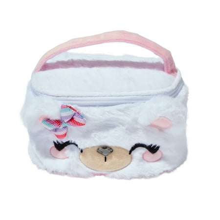 Claire's Girls Plush White Polar Bear Cosmetic Travel Case with Carrying Handle
